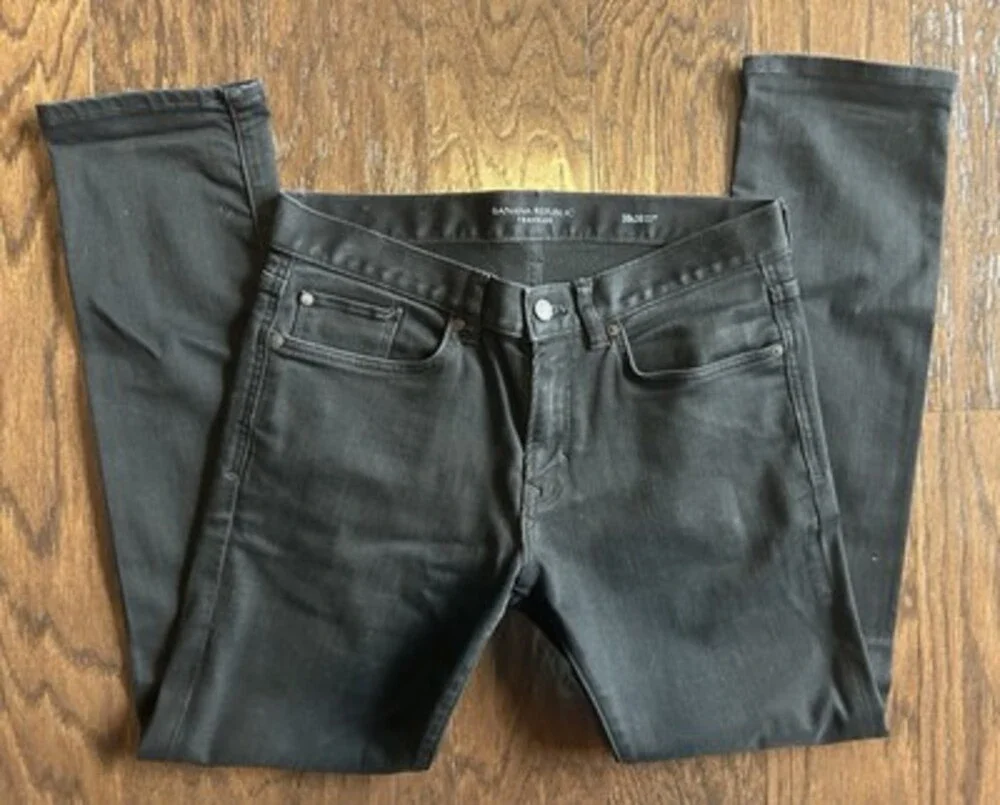 Banana Republic Men's Slim Luxe Traveler Pants True Black 30x30 389571-00